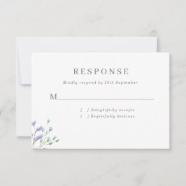Delicate Blue French Regency Blume Hochzeit RSVP Karte