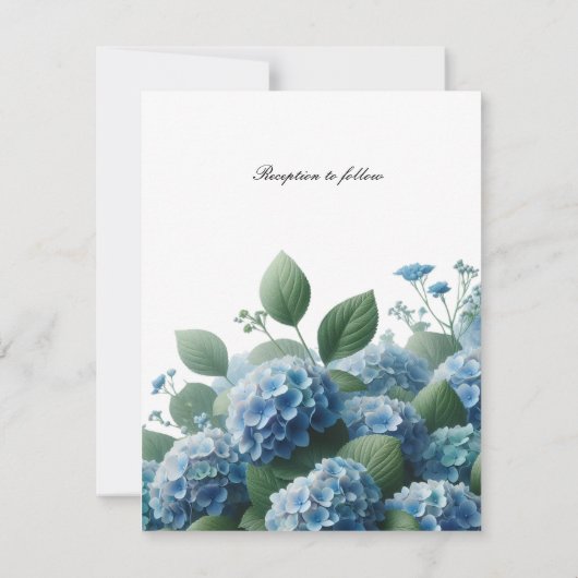 Delicate Blue Hydrangea Hochzeit Einladung (Rückseite)