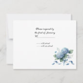 Delicate Blue Hydrangea Wedding RSVP (Vorderseite)