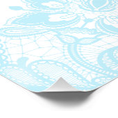 Delicate Blue Lace Quinceanera Begrüßungszeichen Poster (Ecke)