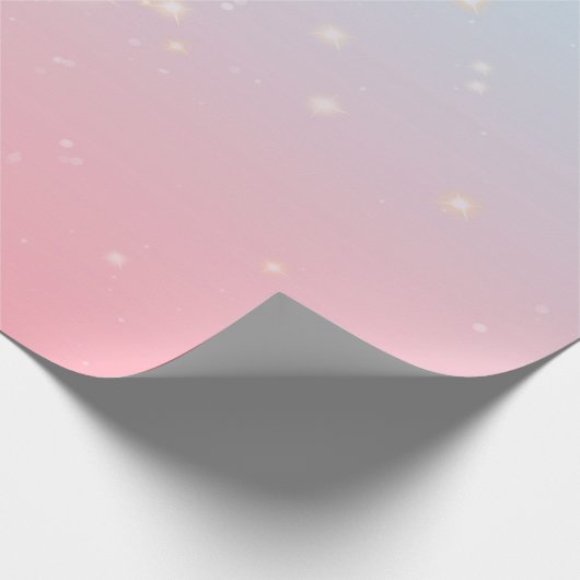 Delicate Blue Pink Bokeh Ästhetik Gradient Ombre Geschenkpapier (Ecke)