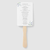 Delicate Blue Watercolor Floral Wedding Program Fächer (Rückseite)