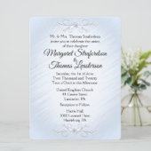 Delicate Blue Wedding Einladung (Stehend Vorderseite)