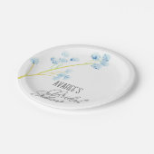 Delicate Blue Wildblume Brautparty Pappteller (Schrägansicht)