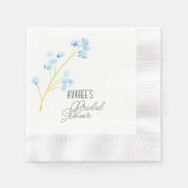Delicate Blue Wildblume Brautparty Serviette (Vorderseite)