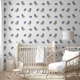 Delicate Bluebird und Leaf Tapete
