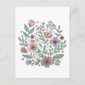Delicate Boho Floral Card Postkarte (Vorderseite)