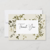 Delicate Boho Greenerity Wedding Dankeschön Card Dankeskarte (Vorderseite)