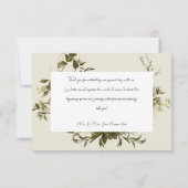Delicate Boho Greenerity Wedding Dankeschön Card Dankeskarte (Rückseite)