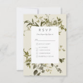 Delicate Boho Greenerity Wedding RSVP Karte (Vorderseite)