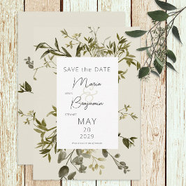 Delicate Boho Greenerity Wedding Save The Date
