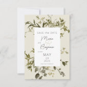 Delicate Boho Greenerity Wedding Save The Date (Vorderseite)