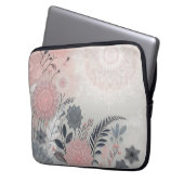 Delicate Boho Lace Pink Grey Laptop Tablet Sleeve (Vorderseite Links)