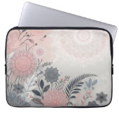 Delicate Boho Lace Pink Grey Laptop Tablet Sleeve (Vorderseite)