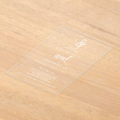Delicate Boho Monogram Acrylic Wedite Einladung (Ablage )