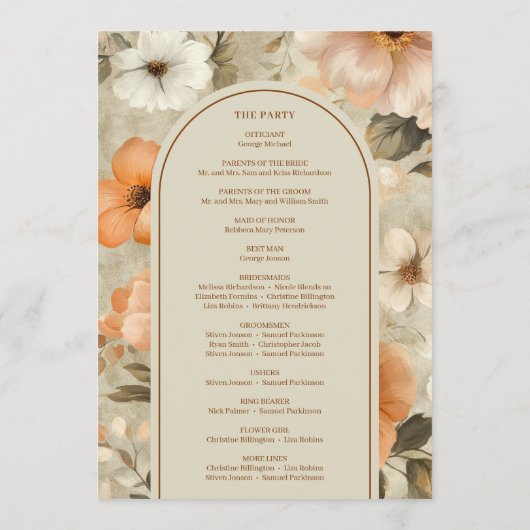 Delicate Boho Terracotta Beige Olive Sage Program Programm (Rückseite)