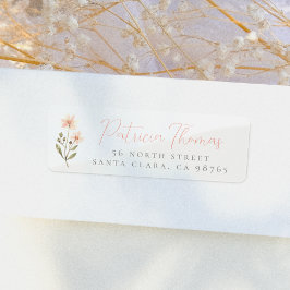 Delicate Boho Wildblume Script-Rücksendeadresse