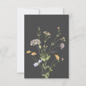 Delicate Boho Wildblumen Charkohle RSVP Karte (Rückseite)