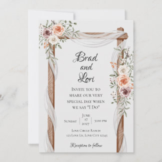 Delicate Botanical Love Wedding Einladung