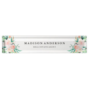 Delicate Bouquet Desk Name Plate Namensplakette