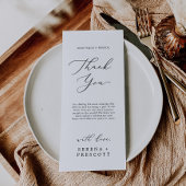 Delicate Calligraphy Tee Vielen Dank Empfang Card Menükarte