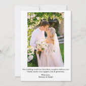Delicate Calligraphy Wedding 2 Foto Overlay Dankeskarte (Rückseite)