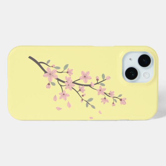 Delicate Cherry Blossom Branch Illustration Case-Mate iPhone Hülle (Rückseite (Horizontal))