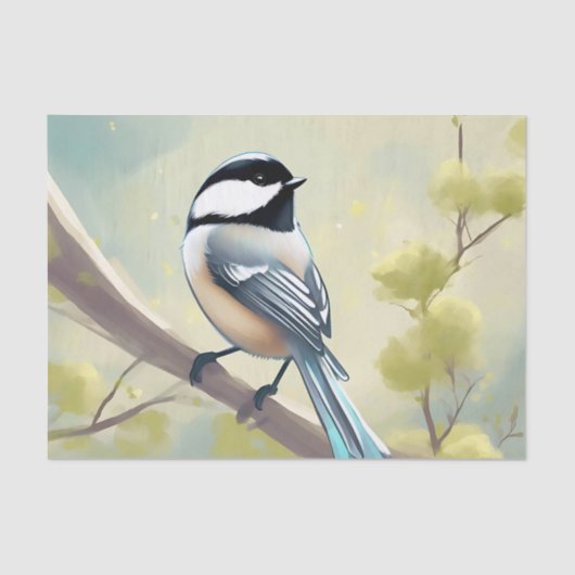 Delicate Chickadee Bird Seidenpapier (Vorderseite)
