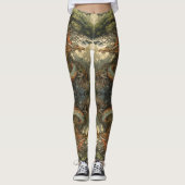 Delicate Chinese Tree Dragon Tattoo Art Leggings (Vorderseite)