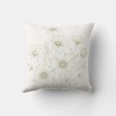 Delicate Cosmos Bouquet Line Art Grace Kissen (Rückseite)