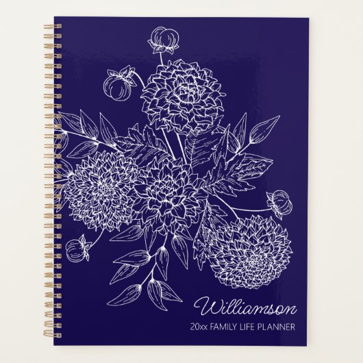Delicate Country Flower Line Illustration Planer (Vorderseite)