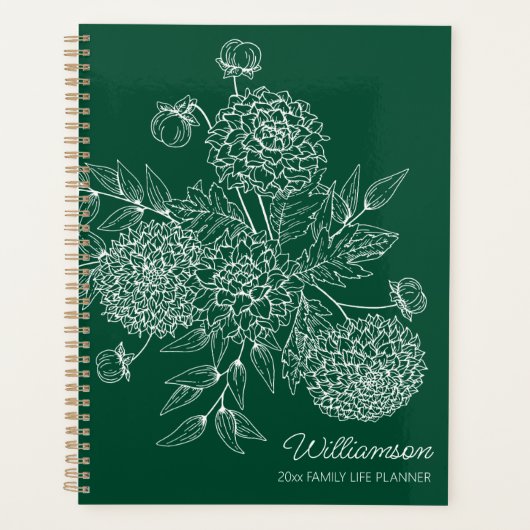 Delicate Country Flower Line Illustration Planer (Vorderseite)