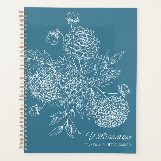 Delicate Country Flower Line Illustration Planer (Vorderseite)