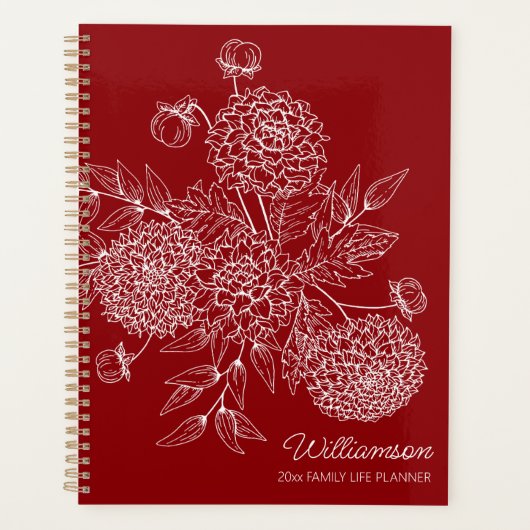 Delicate Country Flower Line Illustration Planer (Vorderseite)
