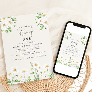 Delicate Daisies | KINDERGEBURTSTAG PARTY EINLADUN Einladung