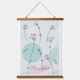 Delicate Dandelion Wish Design Wood Topped Wall  Wandteppich Mit Holzrahmen