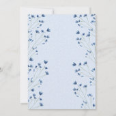Delicate Dark Blue Wildblumen Geburtstagsparty Einladung (Rückseite)