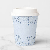 Delicate Dark Blue Wildblumen Geburtstagsparty Pappbecher (Rückseite)