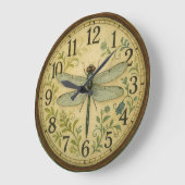 Delicate dragonfly artwork insect art garden style große wanduhr (Winkel)