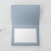 Delicate Dusty Blue Blätter Monogram Wedding Foto Einladung (Innenseite)