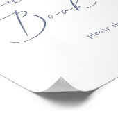 Delicate Dusty Blue Calligraphy Guest Book Sign Poster (Ecke)