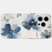 Delicate Dusty Blue Floral Art 🌸 Case-Mate iPhone Hülle (Rückseite (Horizontal))