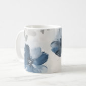 Delicate Dusty Blue Floral Art 🌸 Kaffeetasse (Vorderseite Links)