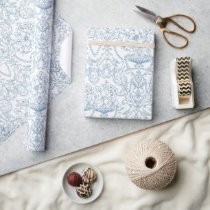 Delicate Dusty Blue Pattern Geschenkpapier