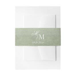 Delicate Elegant Minimal Sage Green Wedding Einladungsbanderole