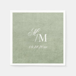 Delicate Elegant Minimal Sage Green Wedding Serviette
