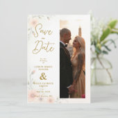 Delicate & Exquisite Romantic Pastel Wedding Save The Date (Stehend Vorderseite)