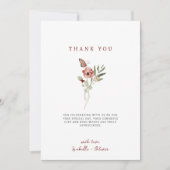 Delicate Fall Floral Butterfly Bouquet Dankeskarte (Vorderseite)
