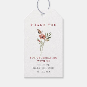 Delicate Fall Floral Butterfly Bouquet Geschenkanhänger