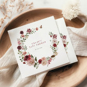 Delicate Fall Floral Wreath Baby Dusche Serviette